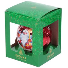 Елочный шар Елочка, Дед Мороз, стекло, C1540