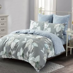 Постельное белье евростандарт, простыня 230х250 см, 2 наволочки 70х70 см, 2 наволочки 50х70 см, пододеяльник 200х220 см, Karteks, сатин, КВ489