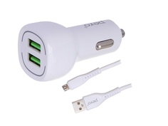 Зарядное устройство Pero 2xUSB 2.4A с кабелем Micro USB White AC04MCW ПЕРО