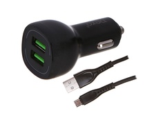 Зарядное устройство Pero 2xUSB 2.4A с кабелем Micro USB Black AC04MCB ПЕРО