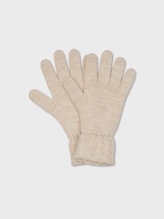 Перчатки из шерсти бело-бежевые (16 (8)) Elis