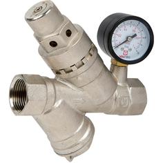 Редуктор давления Valtec с манометром 3/4", никелированная латунь VT.082.N.05