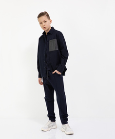 Рубашка синяя с длинным рукавом Gulliver