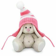 Мягкая игрушка Budi Basa SidX-287 Зайка Ми в полосатой розовой шапке, 15 см