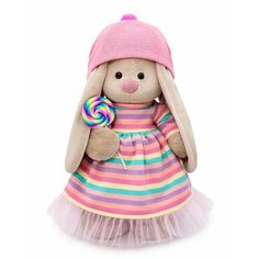 Мягкая игрушка Budi Basa StM-388 Зайка Ми в полосатом платье с леденцом, 32 см
