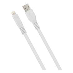Дата-кабель MB mObility USB - LIGHTNING (8 PIN), плоский, 2 метра, 3А,белый УТ000027533