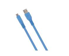 Дата-кабель MB mObility USB - micro USB, плоский, 2 метра, 3А,синий УТ000027531