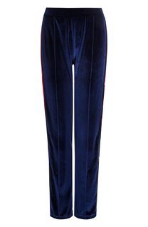 Бархатные брюки прямого кроя с контрастными лампасами Forte Dei Marmi Couture