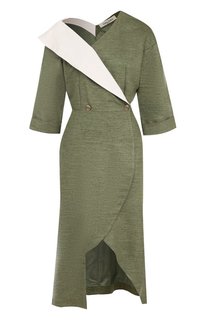 Приталенное платье-миди с открытым плечом Tata Naka