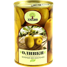 Оливки зеленые Amado без косточки 300 г