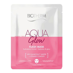 Уход за лицом BIOTHERM Тканевая маска для лица Увлажнение и Сияние Aqua Glow Flash Mask