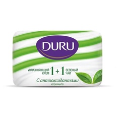 Мыло твердое DURU Туалетное крем-мыло 1+1 Увлажняющий крем & Зеленый чай 80
