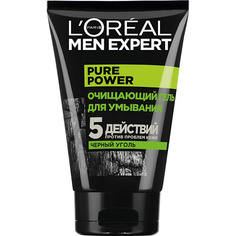 Уход за кожей для мужчин LORÉAL PARIS Очищающий Гель для умывания Men Expert 5 действий против проблем кожи с черным углем L'Oreal