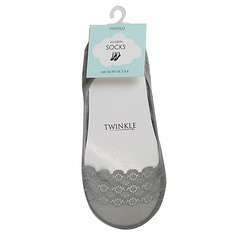 Носки и следки TWINKLE Кружевные следки TWINKLE, цвет: серый, форма 7