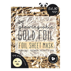 Уход за кожей лица OH K GOLD FOIL SHEET MASK Маска увлажняющая и улучшающая цвет лица "Золотая фольга"