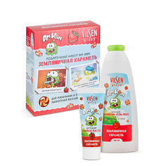 VILSEN Подарочный набор "Земляничная карамель": Гель, пена и шампунь 3в1 и Зубная паста, 0+ "Ам Ням"