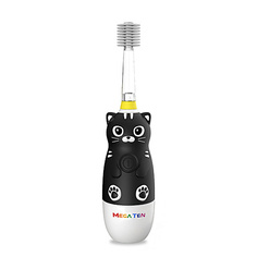 MEGA TEN Детская электрическая зубная щетка KIDS SONIC Котенок Black Edition