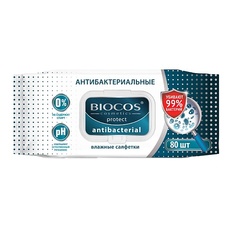 Антибактериальные и противовирусные средства BIOCOS Влажные салфетки Антибактериальные с клапаном