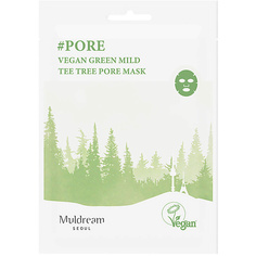 Уход за кожей лица MULDREAM Тканевая маска для лица Vegan Green Mild All In One Mask Pore