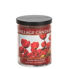 Ароматы для дома и аксессуары VILLAGE CANDLE Ароматическая свеча "Scarlet Berry Tulip", стакан, средняя