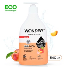 Средства для ванной и душа WONDER LAB Экогель для мытья рук и умывания розовые персики 540