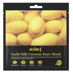 Маска для лица KIMS Антивозрастная маска для лица с протеинами кокона шелкопряда Gold Silk Cocoon Face Mask 38.0