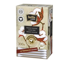 Основной уход за кожей BELLA Ватные палочки cotton из органического хлопка в картонной коробке 300.0