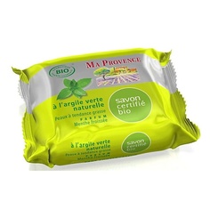 Мыло твердое MA PROVENCE Мыло Oraganic Bio с с зелёной глиной и мятным ароматом 75
