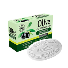 Средства для ванной и душа HERBOLIVE Оливковое мыло с молочным протеином 90