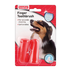 BEAPHAR Зубная щетка двойная на палец, для собак