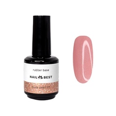 NAIL BEST Нюдовая каучуковая камуфлирующая база c шиммером Base Nude Rubber PEARL №01