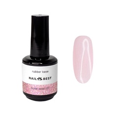 NAIL BEST Нюдовая каучуковая камуфлирующая база c шиммером Base Nude Rubber PEARL №01