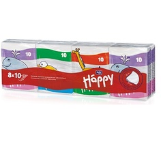 Бумажные носовые платки BELLA BABY HAPPY Носовые платочки трехслойные "Звери" мини-формат 80
