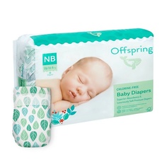 OFFSPRING Подгузники, NB 2-4 кг Листочки 56