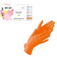 ECOLAT Перчатки нитриловые оранжевые размер M
