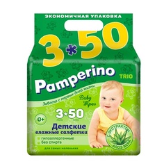 Салфетки для рук PAMPERINO Влажные салфетки детские набор 3