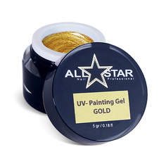 Гель-краска для ногтей ALL STAR PROFESSIONAL Гель-краска, без липкого слоя, UV-Painting Gel "Black"