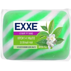 Мыло твердое EXXE Туалетное крем-мыло 1+1, зеленый чай 80
