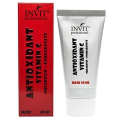 Маска для лица INVIT Маска-антиоксидант для лица с витамином С 10% гранатом и флоретином 50.0