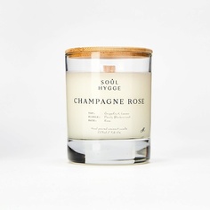 Свеча SOUL HYGGE Ароматическая свеча CHAMPAGNE ROSÉ с деревянным фитилем 222