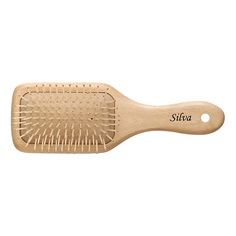 Аксессуары для волос SILVA Щетка для волос на подушке деревянная квадратная с пластиковыми зубьями