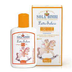 Солнцезащитное молочко для тела HELAN Солнцезащитное молочко с высоким фактором защиты SPF 30 Sole Bimbi. 125
