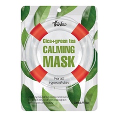 Маска для лица THINKCO Маска-салфетка для лица с центеллой азиатской и зеленым чаем, CICA+GREEN TEA CALMING 23.0