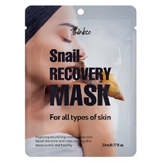 Маска для лица THINKCO Маска-салфетка для лица с экстрактом муцина улитки SNAIL RECOVERY MASK 23.0