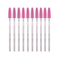 Аксессуары для макияжа SEXY LASHNBROW Щеточки для ресниц и бровей одноразовые светло-розовые с глиттером