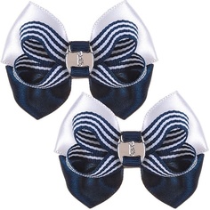BABYS JOY Бант на резинке синий/белый