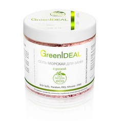Соль для ванны GREENIDEAL Соль морская для ванн с розой 500