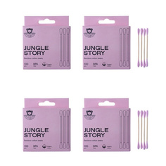 JUNGLE STORY Бамбуковые Ватные палочки с органическим Розовым хлопком
