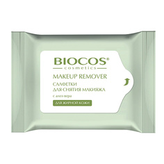 BIOCOS Влажные салфетки для снятия макияжа для жирной кожи