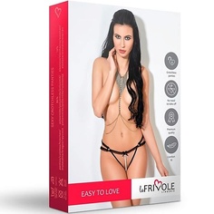 Белье эротическое LE FRIVOLE Чарующие трусики с доступом, рюшами и жемчужной нитью Easy to love